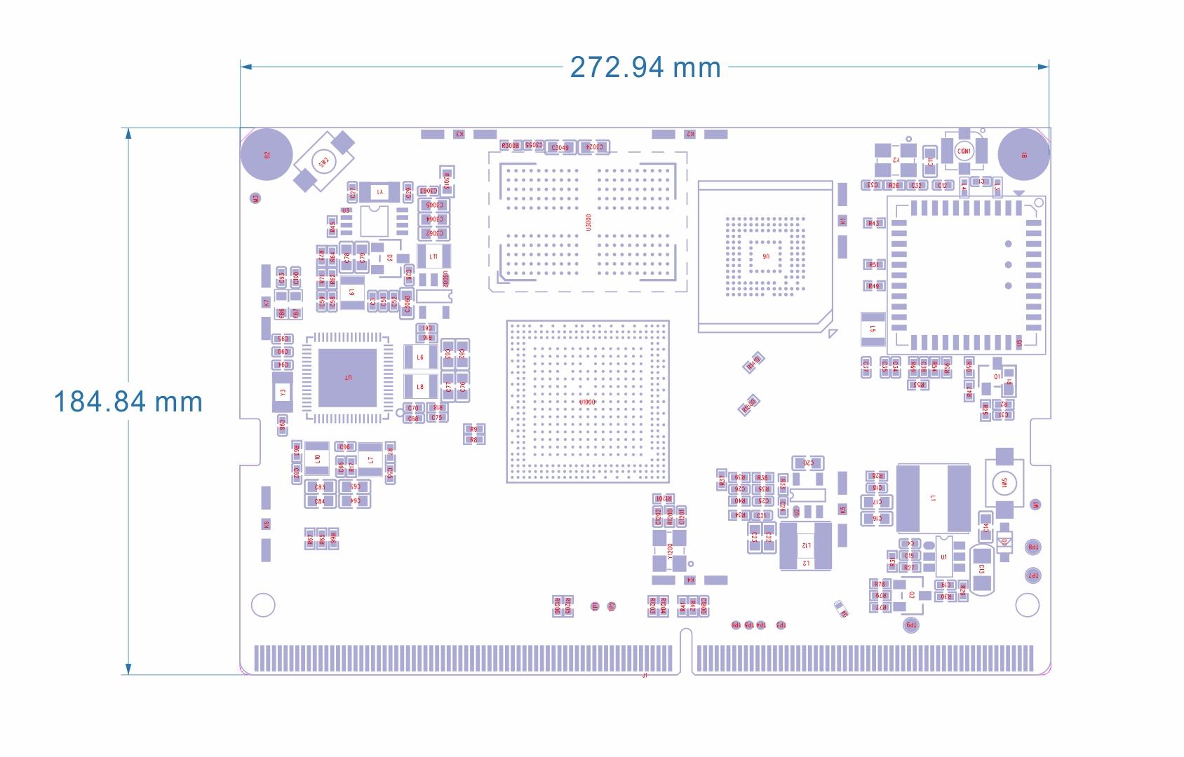 YeaCreate-RK3562-CORE核心板尺寸